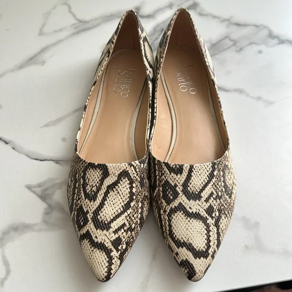 Pre owned/ Franco Sarto Snakeskin Patterned Women's Flats - Picture 15 of 15